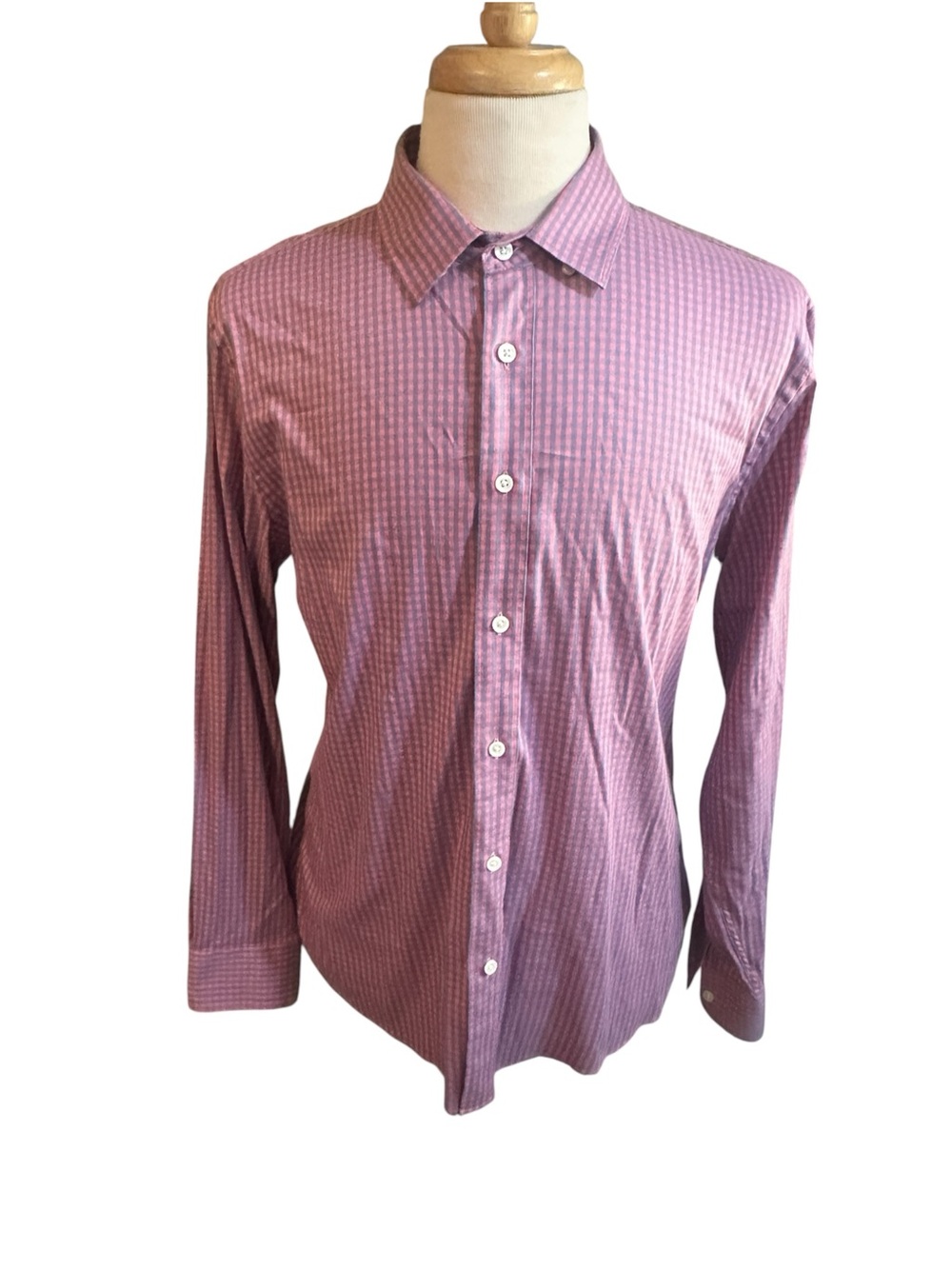 Faherty The Movement Shirt Ginham Rose Blue Sz Large Button Up Long Sleeve Men’s